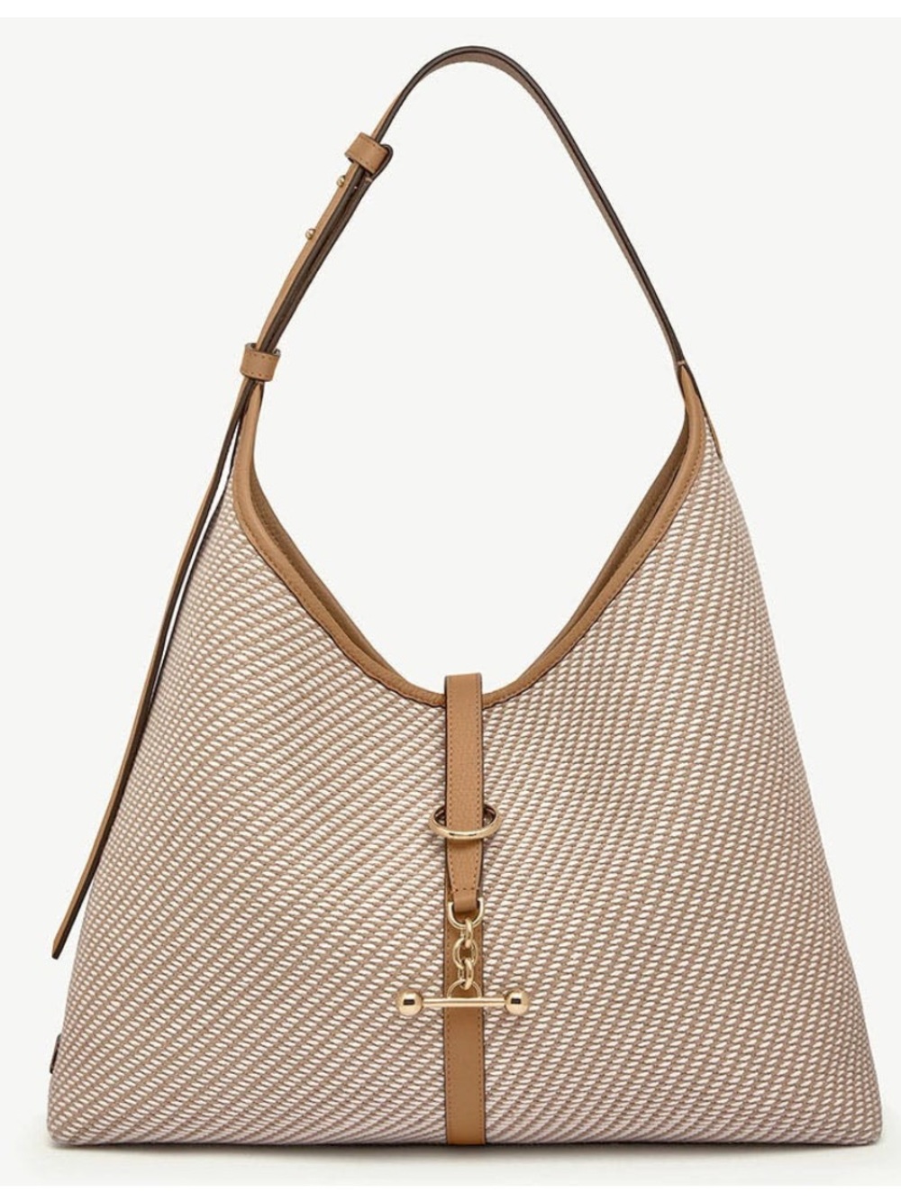 Strathberry Caramel and Natural Twill Hobo Bag